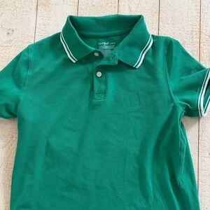 Cat & Jack Vibrant Green Polo with White Trim
